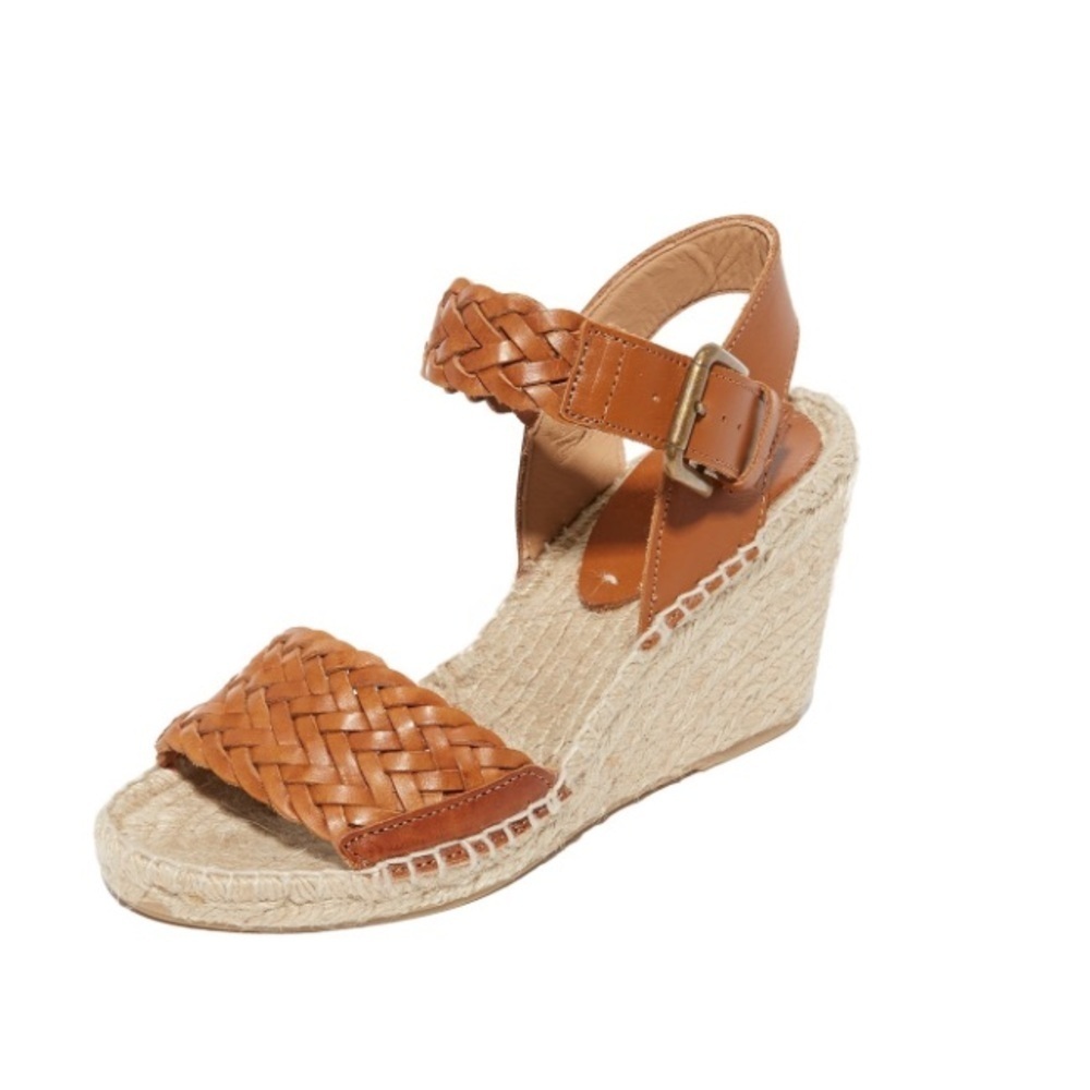 Soludos Women's Woven Leather Wedge Espadrilles as 9